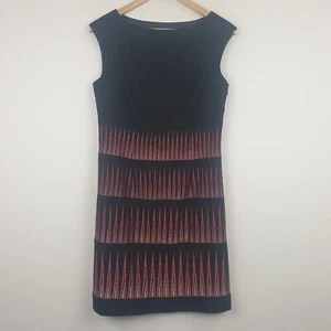 Monsoon Dress Womens UK 10 Black Geometric Embroidered Wool Blend Workwear - Picture 1 of 18