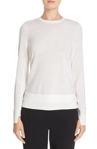 NEW Rag & Bone Merino Wool Nadine Crewneck Sweater- ivory L $295 #S445 - Picture 1 of 8