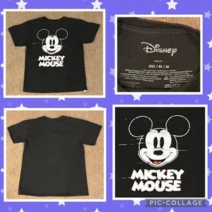 Disney Mickey Mouse Kids Unisex T-Shirt Youth Size M Black Cotton Short Sleeve - Picture 1 of 3
