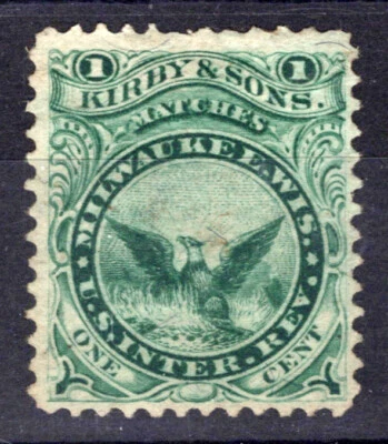 US Revenue Stamps Match & Medicine RO121b Kirby & Sons ZAYIX 0824-MAR049 - Image 1 of 3