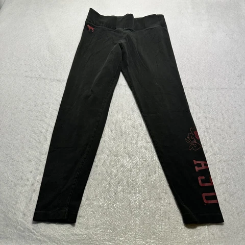 Arizona State Sun Devils PINK Leggings Womens Medium Black Compression Pants Cover