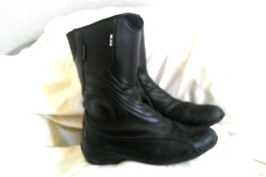 TCX BLACK LEATHER MENS MOTORCYCLE BOOTS, SIZE 41, 7.5-8 D - Foto 1 di 12