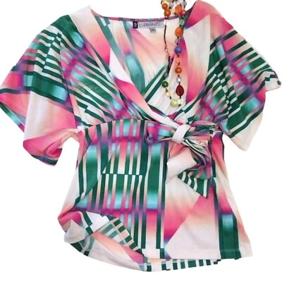 Женская рубашка JLO розовая XS с искусственным запахом фея розовая как новая на талии  - Изображение 1 из 4