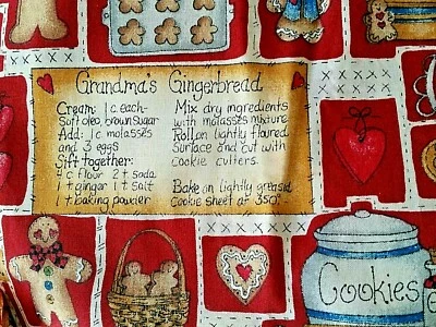 fabric GRANDMAs GINGERBREAD 4pc remnants 2.5oz quilt cotton Marcus Diane Marcum - Image 1 of 4
