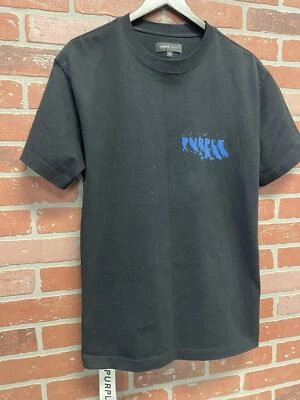 Talla M - Camiseta Gráficos Púrpura Estampado Gamuza Negro/Azul ¡Limpio! Foto 1 de 4