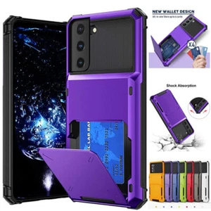 Shockproof Wallet Card Holder Case Cover For Samsung S25 S24 S23 S21 A14 A34 A54 - Picture 1 of 20