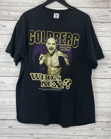 Vintage 1998 WCW Goldberg Wrestling Who's Next T-Shirt Mens Size XL Fading Cover