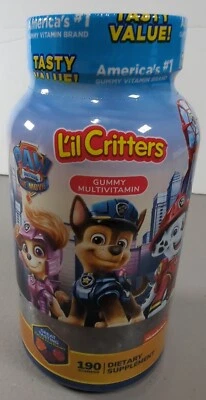 Botellas multivitamínicas gomosas de 190 quilates L'il Critters Paw Patrol The Movie 2 unidades Foto 1 de 2