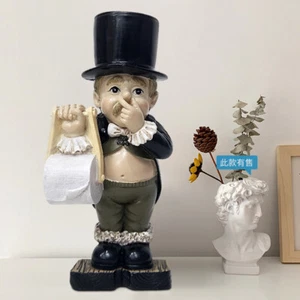 Creativity Toilet Butler Roll Paper Holder Home Ornament Sculpture Bathroom - Picture 1 of 6