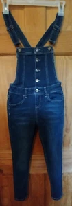 YMI Girl Jean Bibs Size 7 Dark Blue Overalls Stretch Denim Jeanswear - Picture 1 of 21