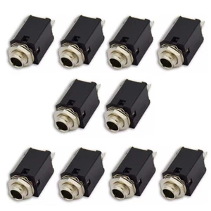 10PCS 1/4" 6.35mm Stereo Jack Socket Audio Plug For Guitar Pedal/Amp/ Diy - Picture 1 of 7
