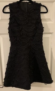 Maje Black Tassel Mini Dress Size 2 Immaculate Condition LBD - Picture 1 of 7