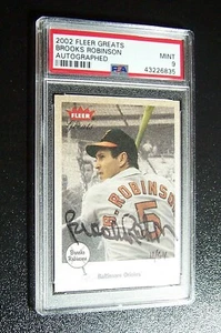 2002 Fleer Greats Brooks Robinson Autographed /64 PSA 9 Mint POP 2 - Bild 1 von 2