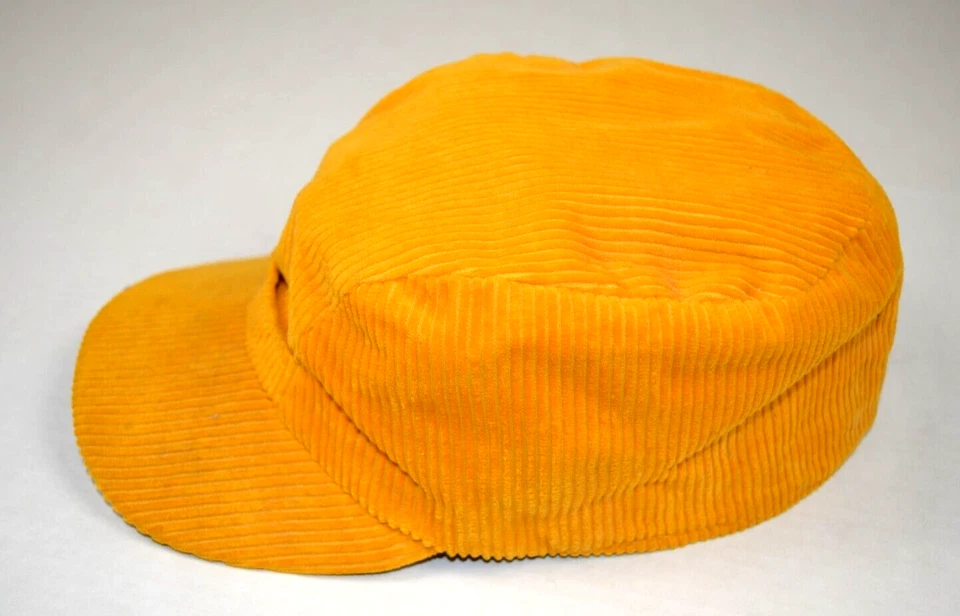 Sombrero de pana vintage años 40 50 dorado amarillo Elmer Fudd cordón suave solapa escondida 6 X 6" Foto 1 de 4