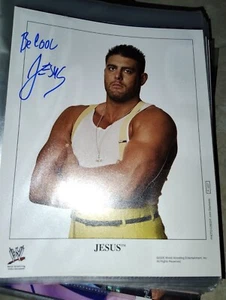 Jesus Very Rare Wwe WWF Promo Photo Signed.  Autographed Wwe. Carlito Bodyguard - Picture 1 of 4