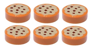 ☀️Tile, Round 1x1 Cookie Tan Frosting Reddish Brown Chocolate Sprinkles Lot of 6 - Picture 1 of 3