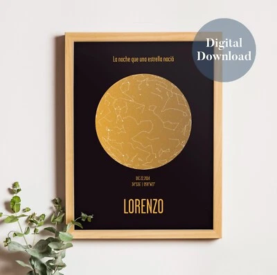 Custom Star Map Constellation Digital Download Printable Original Gift Bithday - Image 1 of 4