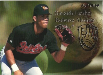 1996 Fleer Update - Smooth Leather #1 Roberto Alomar Baltimore Orioles - Image 1 of 2