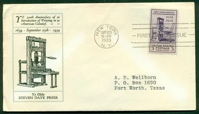SCOTT # 857 FDC, PRINTING, LINPRINT CACHET, TYPED ADDRESS, GREAT PRICE! - Image 1 of 3