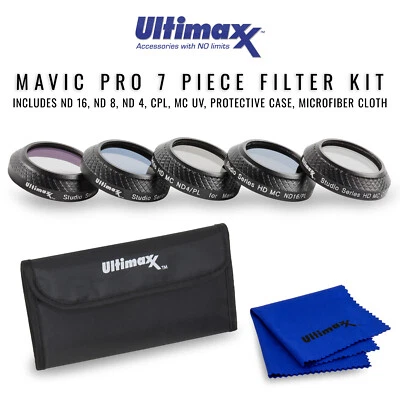 ULTIMAXX UV CPL ND4 ND8 ND16 Camera Filter Lens 7pc Kits for DJI Mavic Pro Drone Camera