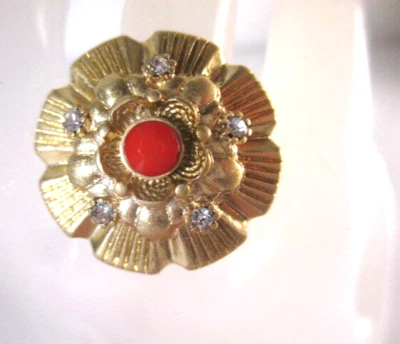 Anillo de cóctel Banana Republic floreciente en spray para mujer talla 6 nuevo con etiquetas 48 coral Foto 1 de 4