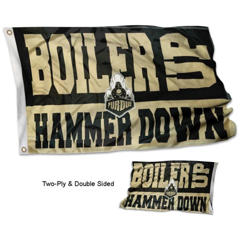 Purdue Boiler Up Hammer Down Two Sided 3 by 5 Flag Cover
