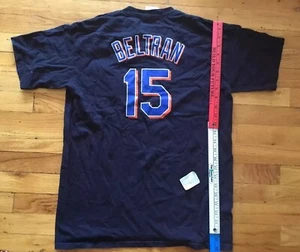 Carlos Beltran New York Mets Majestic Black Shirt Jersey Youth Kids XL - Picture 1 of 8