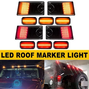 10X Red & Amber LED Cab Roof Top Marker Lights for 03-09 Hummer H2 SUT Truck SUV - Foto 1 di 12