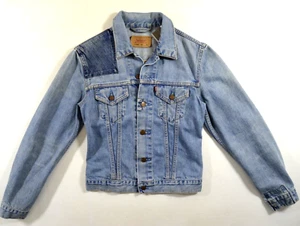 Rare LEVIS 70590 0427 Vintage TRUCKER jeans JACKET M size 8-10 womens Patch - Picture 1 of 20