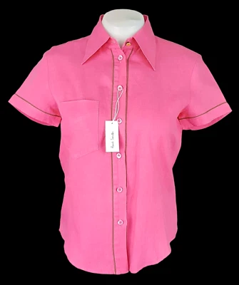 PAUL SMITH WOMAN Pink 100% LINEN S/S EVENING SHIRT Ultrasoft - S - UK8 - £139 - image 1 of 4