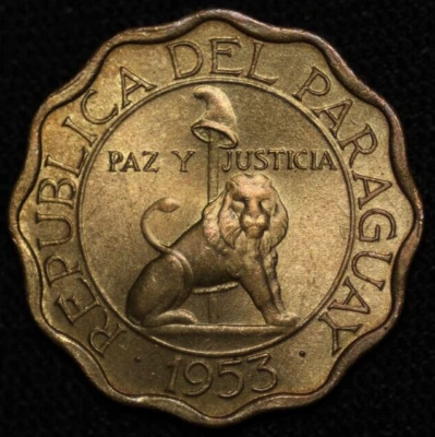 Paraguay ~ 1953 ~ 15 Centimos ~ Quality World Coin ☘️ V-#234 ☘️ - Image 1 of 2