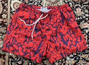 Trunks Surf & Swim Co Red and Navy Swim Trunks - XL - Picture 1 of 5