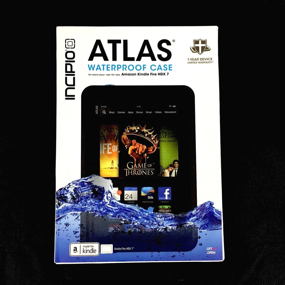 Atlas Waterproof Case for Kindle Fire HDX 7" by Incipio Purple NEW - Image 1 of 3