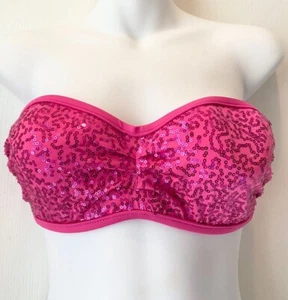 Nuovo bikini top Venus rosa paillettes cinturino mancante B - Foto 1 di 3