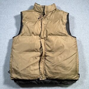 Vintage LL Bean Goose Down Vest Quilted Puffer Reversible Black Brown Men’s Sz M