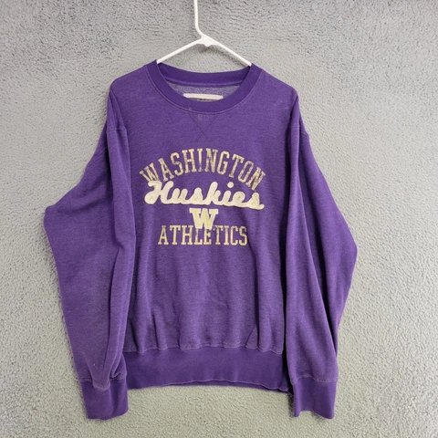 Washington Huskies Sweater Mens XL Extra Large Purple Pullover Sweatshirt Cover