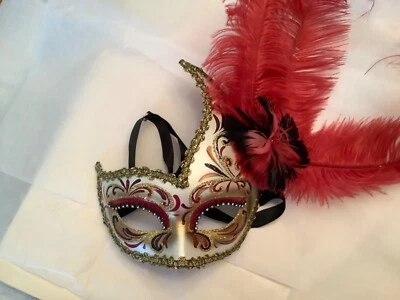 Masquerade Mask Hand Painted In Italy For Pier One Signed by Artist 2013 - Image 1 of 4