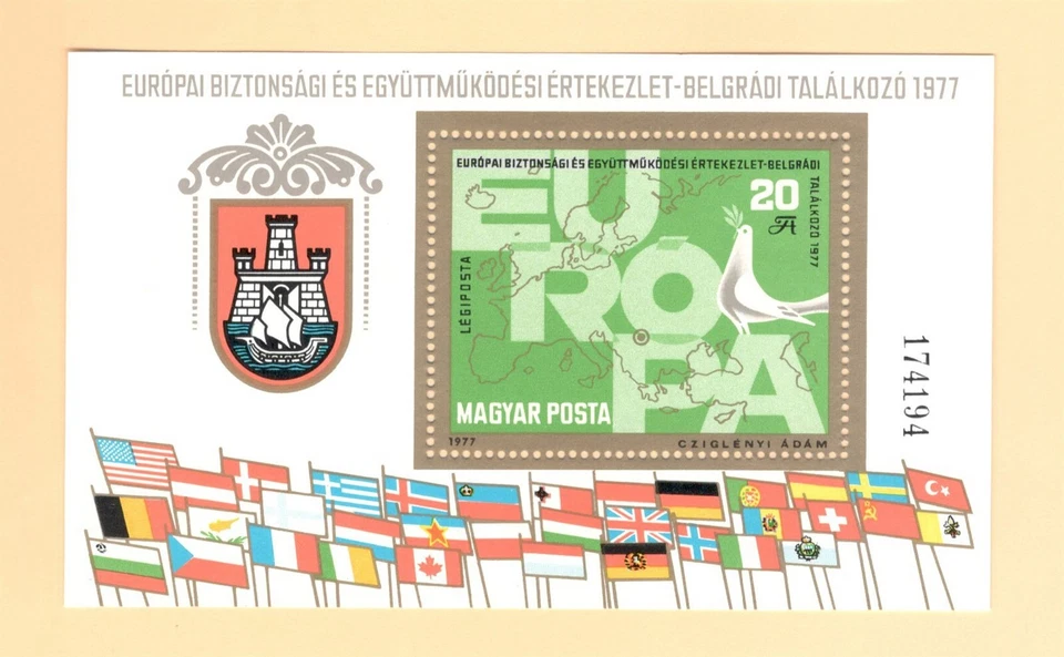 1977 HUNGARY Scott # C376 { EUROPA } SOUVENIR SHEET MNH - Image 1 of 1