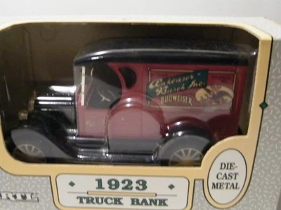 Ertl 1:25 Anheuser-Busch 1923 Chevy Truck Die Cast Metal Locking Coin Bank  - Image 1 of 4