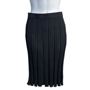 St John Collection Faltenrock Gr. 2 Blau Strick Gummibund Stretch Preppy - Bild 1 von 11