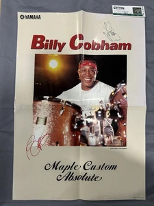 Billy Cobham Yamaha Schlagzeug Poster handsigniert mit Ticket von Event - Bild 1 von 3