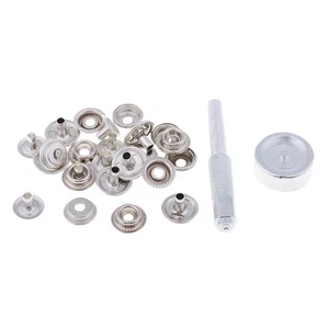6Pcs Heavy Duty  Fastener 15mm Press  Buttons Leather Punch Tool Kit - Picture 1 of 5