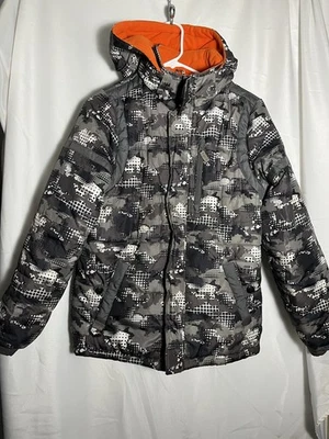 London Fog Boys F.O.G. Abrigo acolchado 14/16 con capucha cremallera completa cierre de bucle gris Foto 1 de 4