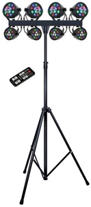 Luz LED RGB Dj con Soporte, 8 Par Powerhouse GigBar para Fiestas, Conciertos y - Imagen 1 de 8