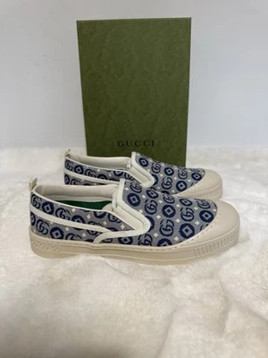 Кроссовки унисекс Gucci GG с принтом холщовые без застежек с покрытием размер США 1 ЕС 32 - Изображение 1 из 4