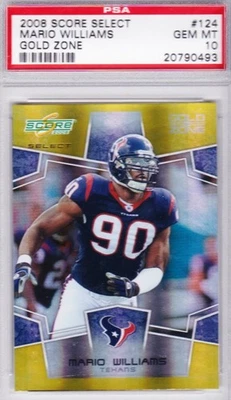2008 Score Select *POP 1* Mario Williams PSA 10 Gold Zone /50 Football Card #124 - Image 1 of 3