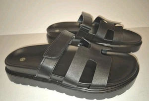 Black Platform Cutout Adjustable Strappy Sandal Women's Size 9.5 NWOB - Picture 1 of 5