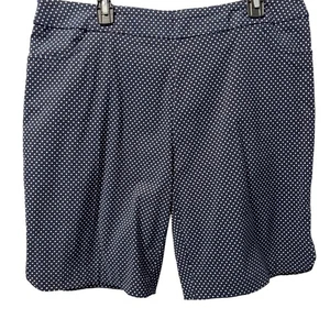 Kate Park Womens 2X Polka Dot Shorts Blue White Polyester & Nylon Blend - Picture 1 of 12