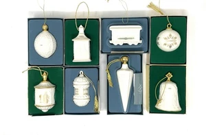 Lenox China Christmas Ornaments 1985 86 87 88 89 90 91 93 LOT OF EIGHT ! - Picture 1 of 11
