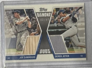 2011 Topps Update Series Diamond Duos Derek Jeter, Joe DiMaggio Dual Relic 43/50 - Picture 1 of 2
